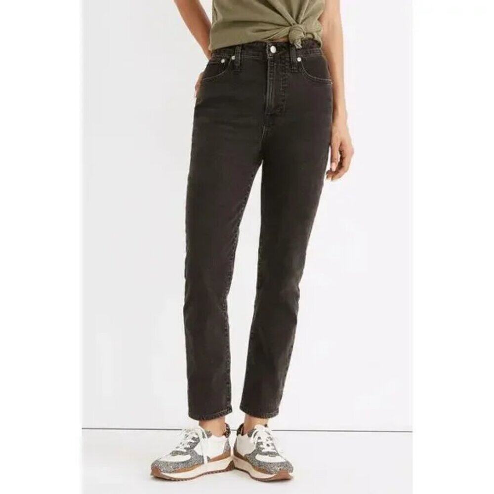 Madewell The Curvy Perfect Vintage Jeans 26 Lunar Black Wash High Rise